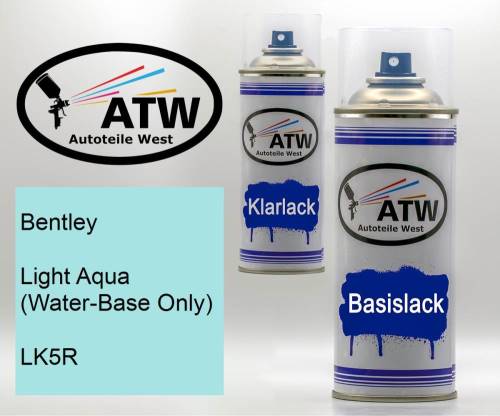 Bentley, Light Aqua (Water-Base Only), LK5R: 400ml Sprühdose + 400ml Klarlack - Set, von ATW Autoteile West.